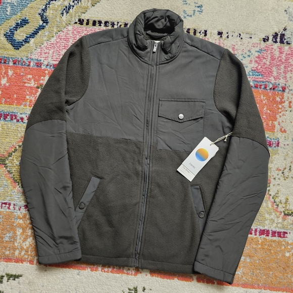 Vuori Morrow Sherpa Jacket Men Small Dark Oregano Green Long Sleeve Full Zip - Picture 3 of 15